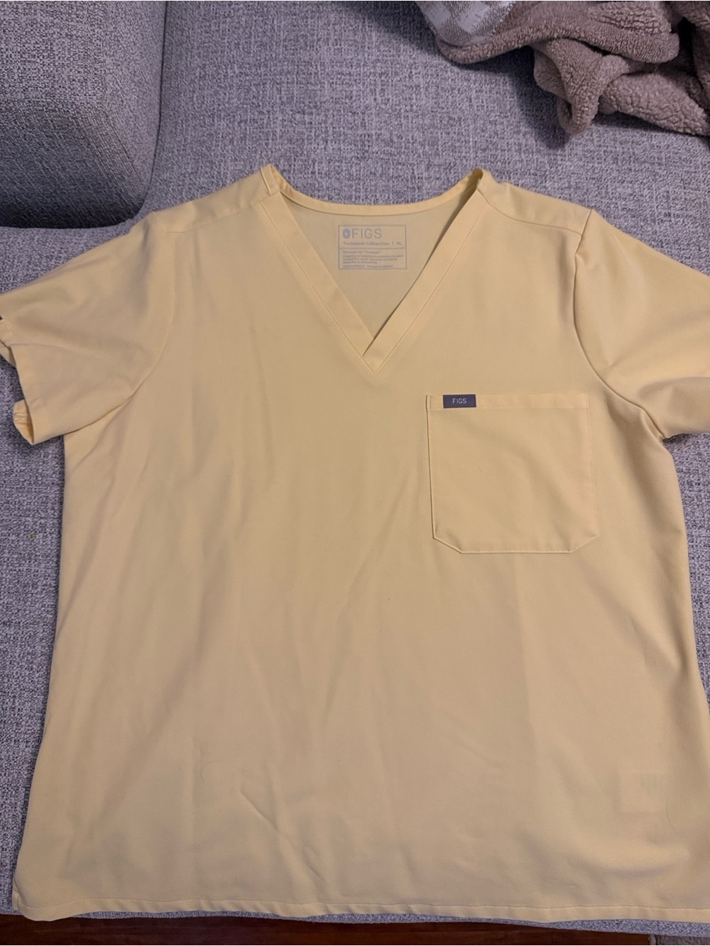 FIGS Catarina Scrub Top Butter Yellow